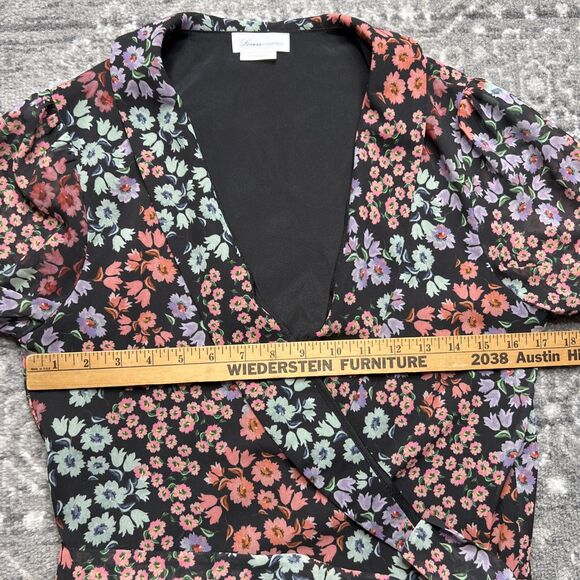 Lovers + Friends Mikayla Floral Wrap Top Blouse Long Sleeve Womens Size Small - Picture 7 of 11